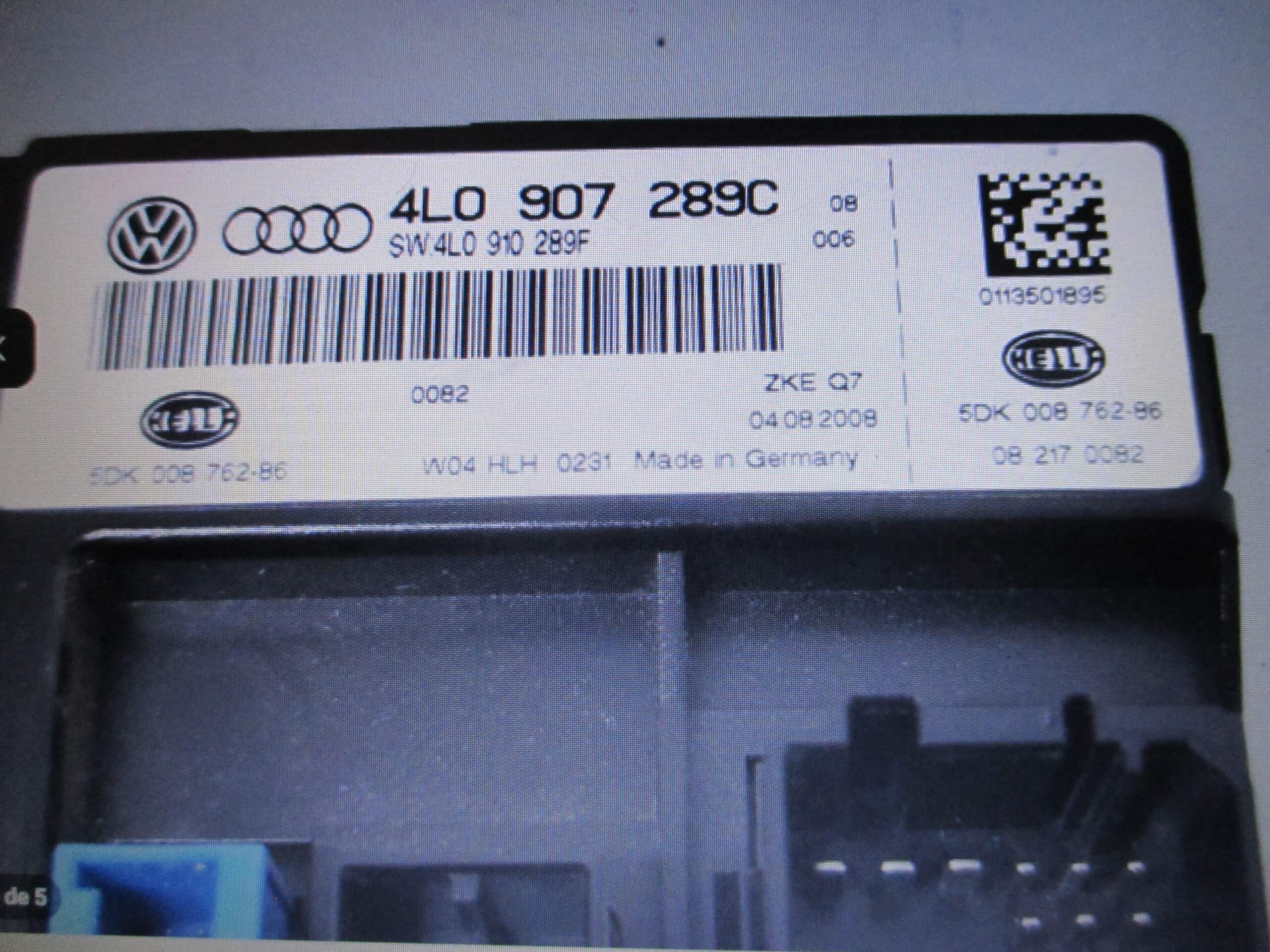 MODULO DE CONTROL DE LUCES PARTE TRASERA 4L0907289C AUDI Q7 (4L) (2004-2015) - Imagen 2