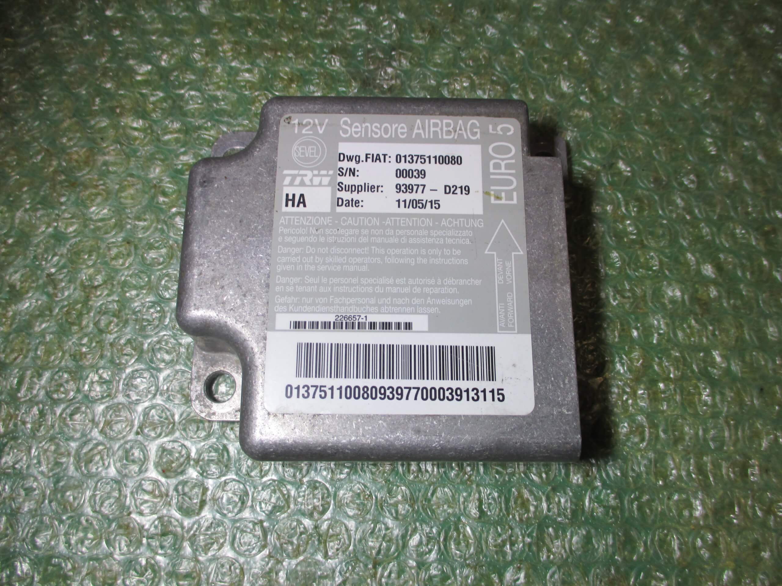 CENTRALITA DE AIRBAG 1375110080 PEUGEOT BOXER II - CITROEN JUMPER II - FIAT DUCATO II (2006-2014)