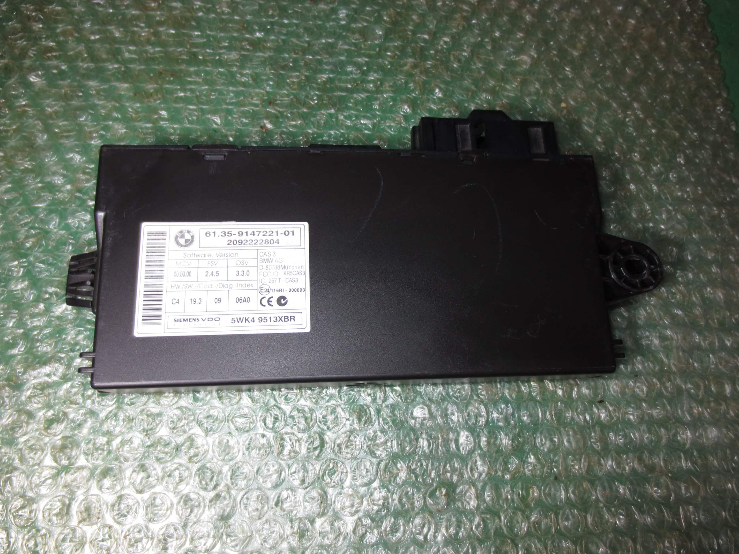 MODULO DE APOYO CAS3 61.35-9147221-01 BMW SERIE 1 (E87-E88) - BMW SERIE 3 (E90-E91-E92) - BMW SERIE 5 (E60-E61) - MINI (2004-2012)