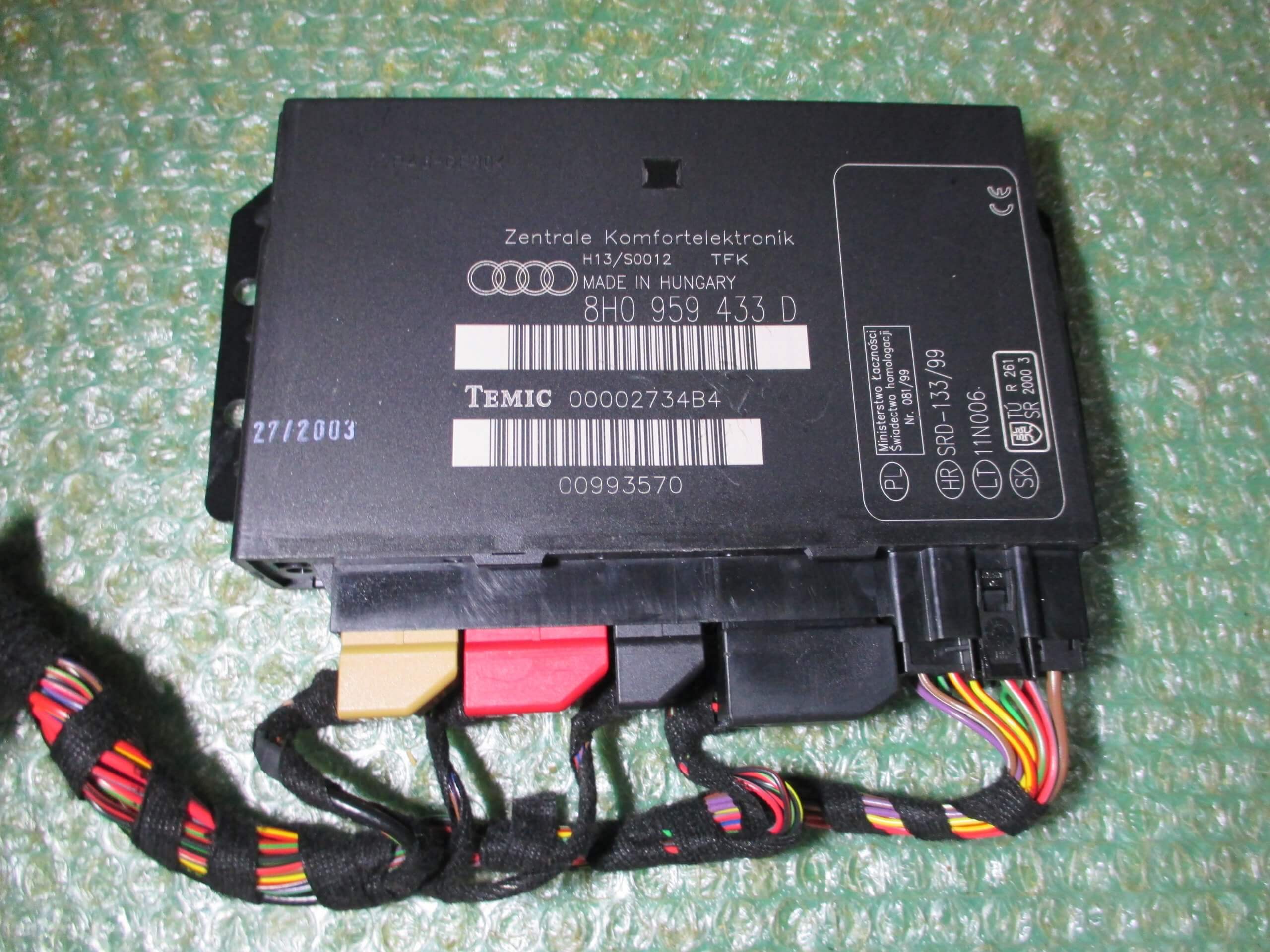 MODULO DE CONFORT BCM 8H0959433D AUDI A4 CABRIO CONVERTIBLE (B6) (2001-2006)